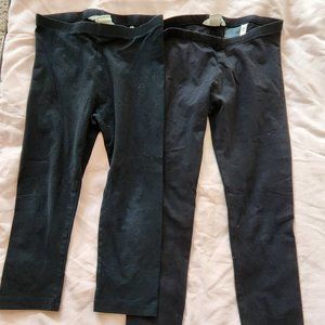 H&M Girls Set of 2 Pairs Black Capris and Leggings Size 8/10